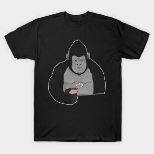 Grumpy Gorilla Ape with Coffee Morning Grouch T-Shirt